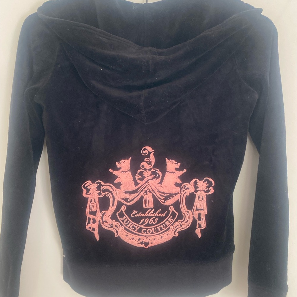 Juicy Couture Black Velour Hoodie junior L